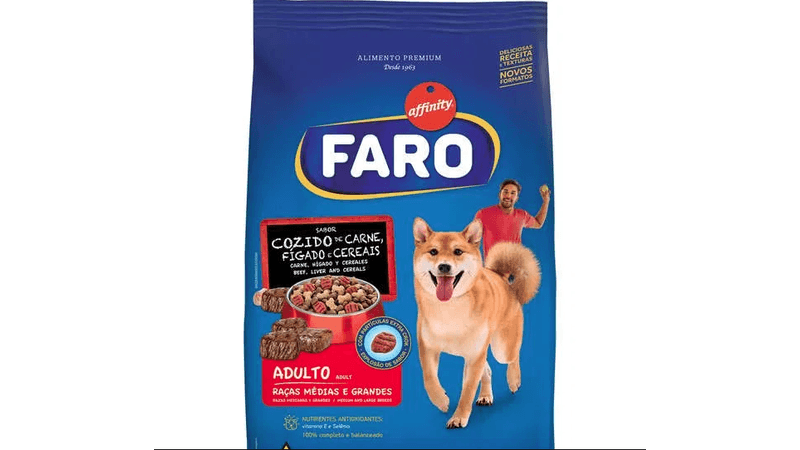 Embalagem da ração Faro para cães adultos