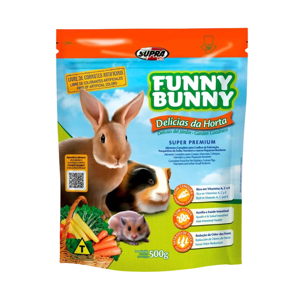 Embalagem do alimento Funny Bunny Delícias da Horta para roedores