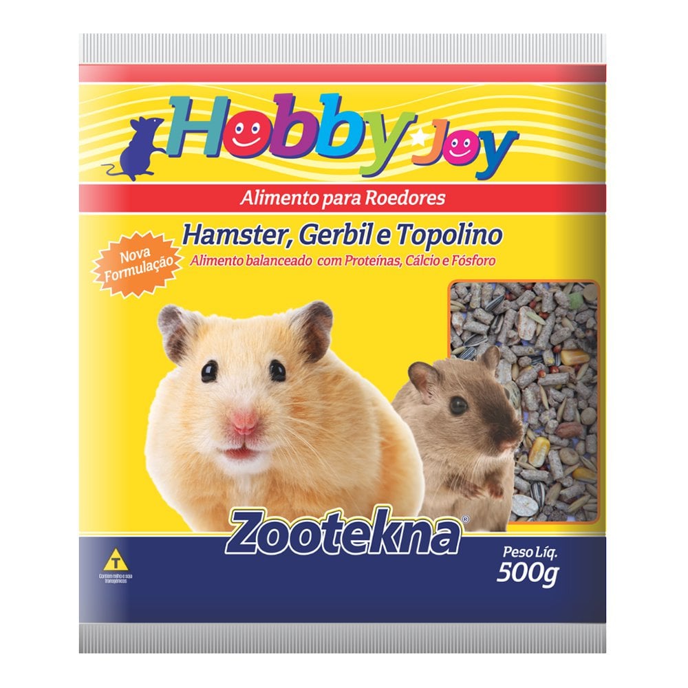 Embalagem do alimento Hobby Joy para hamster e outros roedores