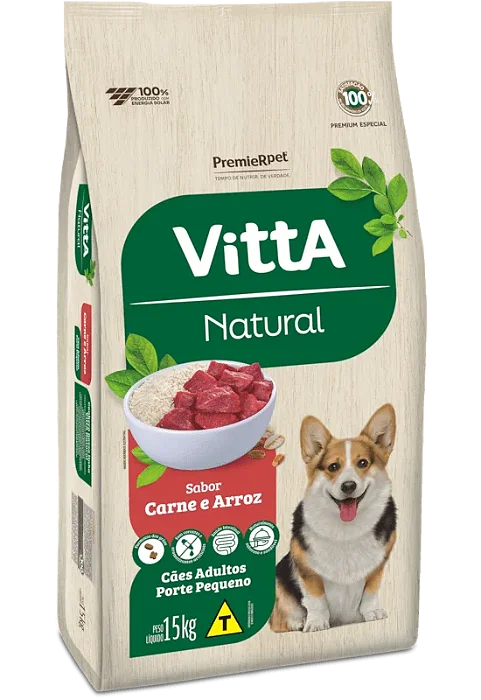 Embalagem da ração Vitta Natural para cães adultos de raças pequenas